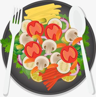 彩色扁平蔬菜沙拉免抠