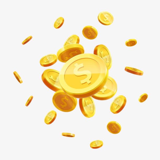 飞舞散落的金币矢量素材免抠