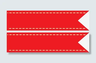 传统的缺角红丝带免抠