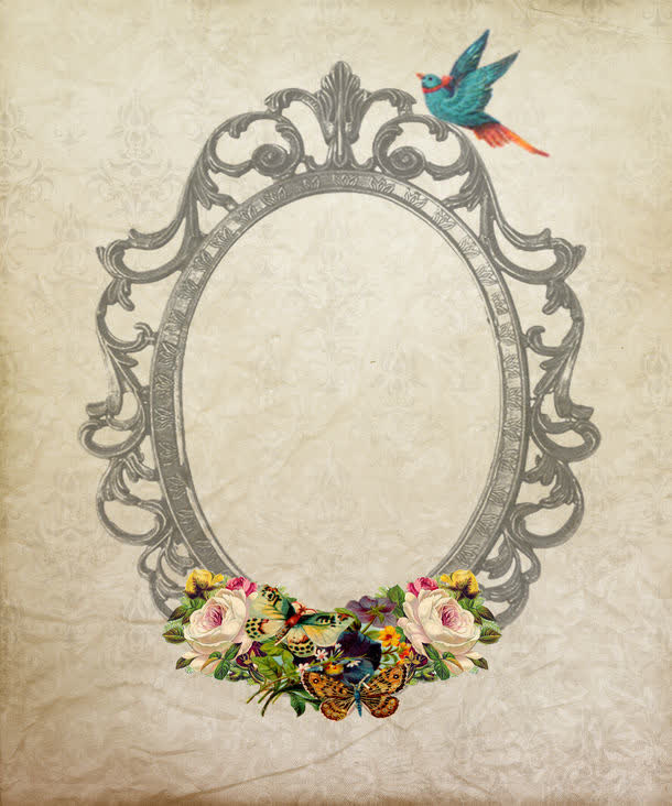 怀旧欧式画框免抠