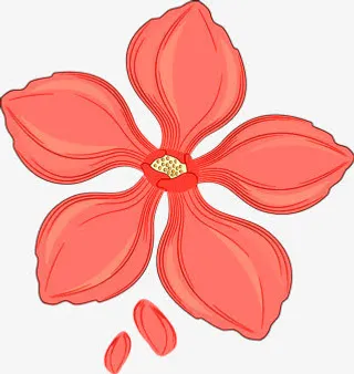 春天粉红色手绘花朵免抠