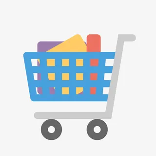 手绘卡通购物车图标免抠