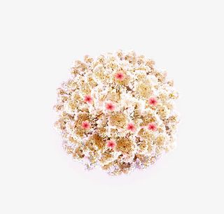 白色唯美春天捧花创意免抠