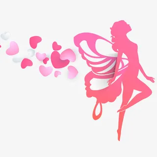 带翅膀的爱心女神免抠