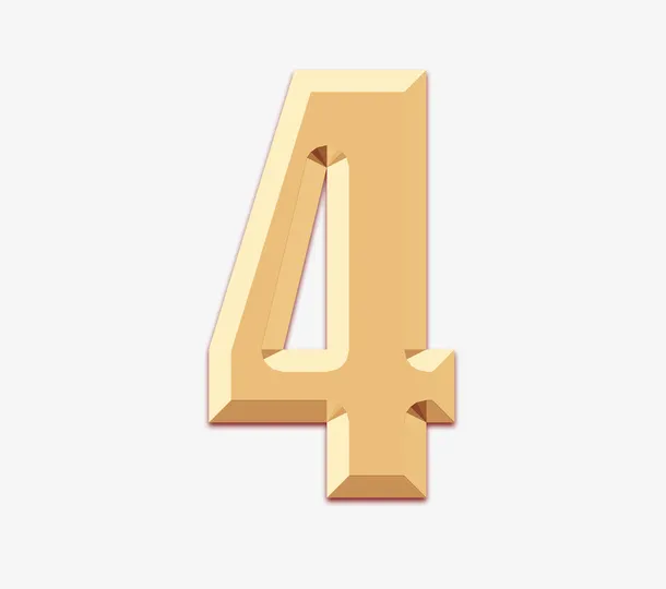 金属数字 倒计时 04免抠