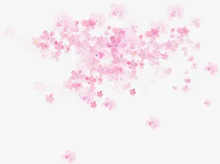 粉色桃花花瓣免抠装饰植物元素