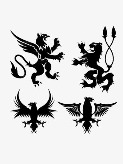 龙鹰插画矢量图免抠