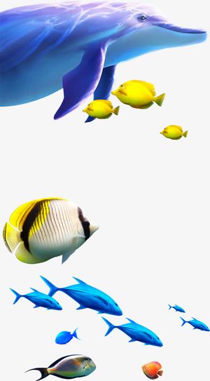 热带海底鱼类元素免抠