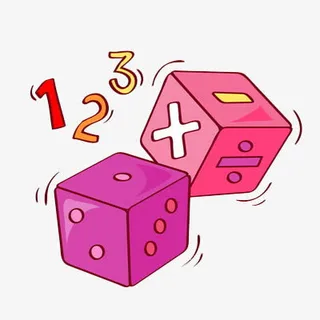 粉色卡通骰子免抠