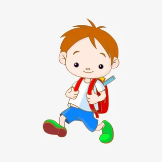 走路去上学的小男孩免抠