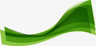 弯曲绿色条幅免抠