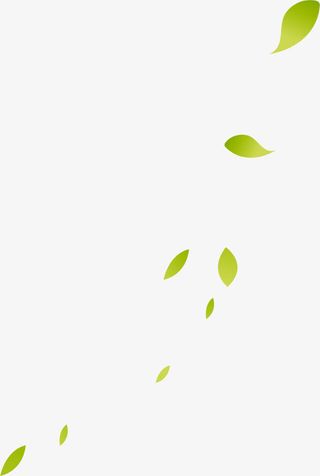 手绘春季绿色渐变树叶免抠