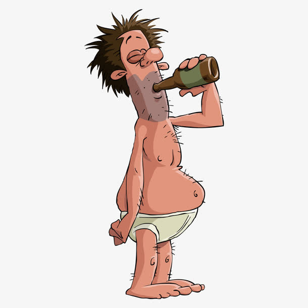 矢量喝酒的男人免抠