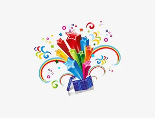 手绘彩带装饰素材免抠