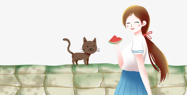 手绘立夏节气水彩装饰插图免抠