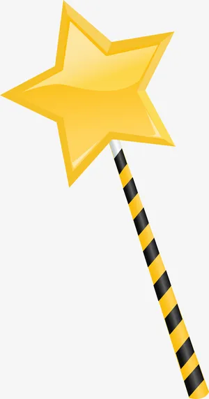 黄色卡通魔法棒免抠