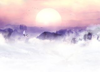 圆月梦幻仙境图片免抠