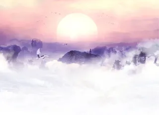 圆月梦幻仙境图片免抠