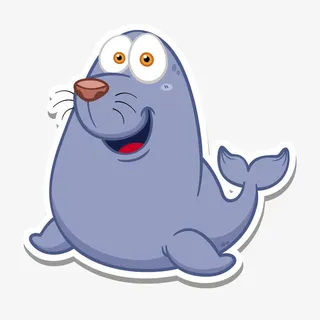 卡通海豹矢量图免抠