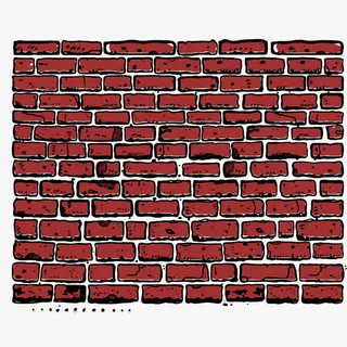 复古亮红色墙砖免抠