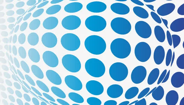 矢量蓝色波点纹理免抠