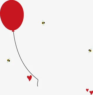 红色气球免抠