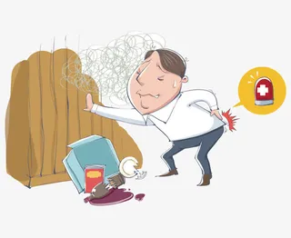 矢量扭伤腰的人免抠