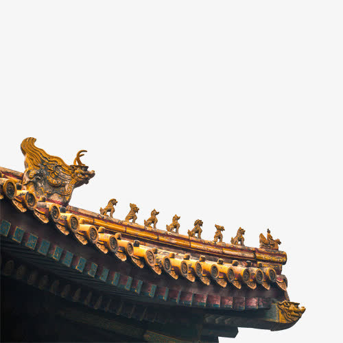 故宫雕龙古典房顶免抠