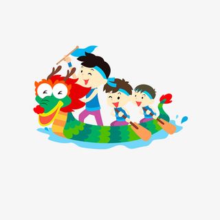 划龙舟比赛PNG免抠