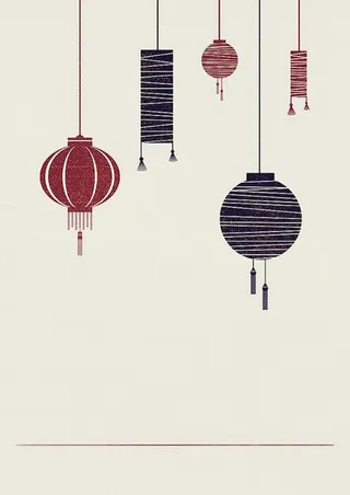 扁平复古灯笼背景高清