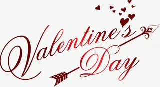 情人节红色英文字体免抠