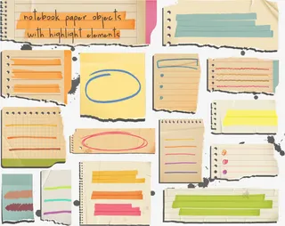 精美绘画撕纸效果设计矢量素材免抠