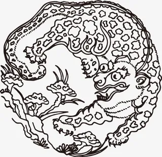 狮子古典花纹免抠