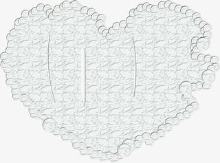 气泡褶皱爱心白色海报背景七夕情人节