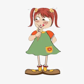 吃冰淇淋的小女孩免抠