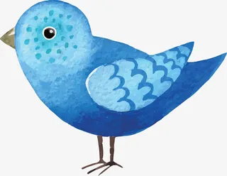 创意水彩工笔花鸟插画装饰免抠