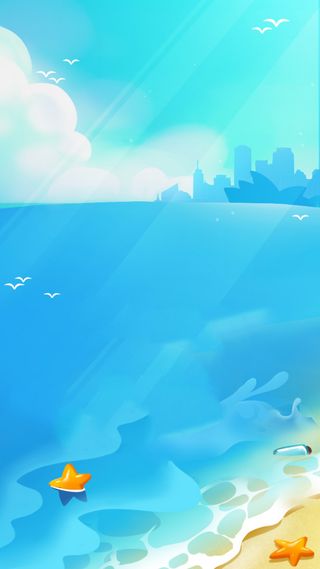 蓝色手绘H5背景高清