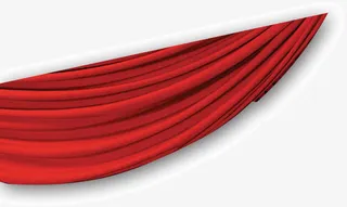 红色边框彩带免抠