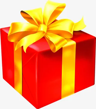 中秋节红礼盒黄丝带国庆免抠