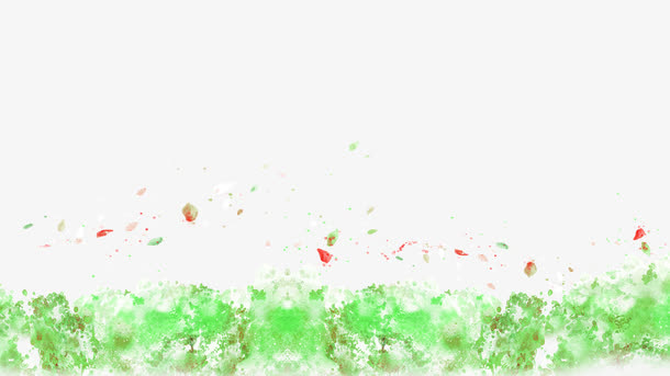 绿草红花免抠