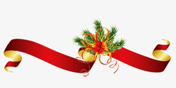圣诞飘带装饰素材免抠