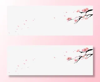 樱花花瓣飘落免抠装饰植物元素