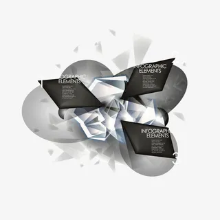 黑色发光边框信息装饰矢量图免抠