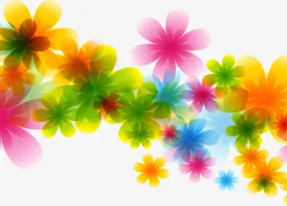 春天彩色梦幻花朵免抠