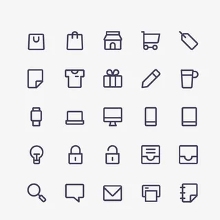 免费的收集25个基本矢量图标免抠图标元素