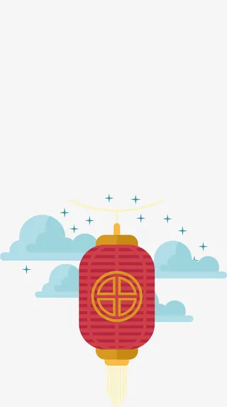 红色的中国风灯笼免抠