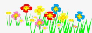 彩色卡通春天花朵免抠