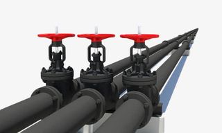 矢量手绘黑色运输管道免抠