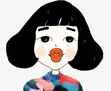 香肠嘴女孩漫画免抠