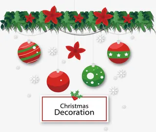 彩色圣诞节小球挂饰免抠